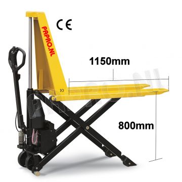 Hoogheffende elektrische schaarhefwagen 1000 kg